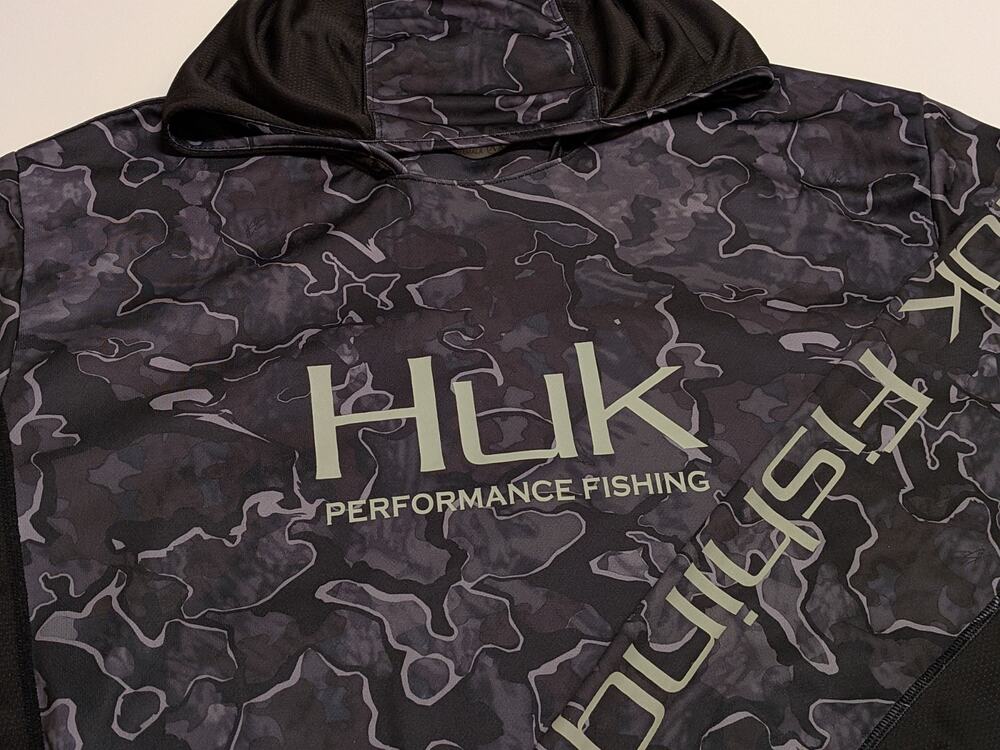 Huk Mens Icon Hoodie Sz XXL Camo Performance Fishing UPF Sun Shirt